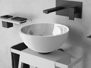 ROSE - Countertop round glass washbasin by Glass Design - view 2